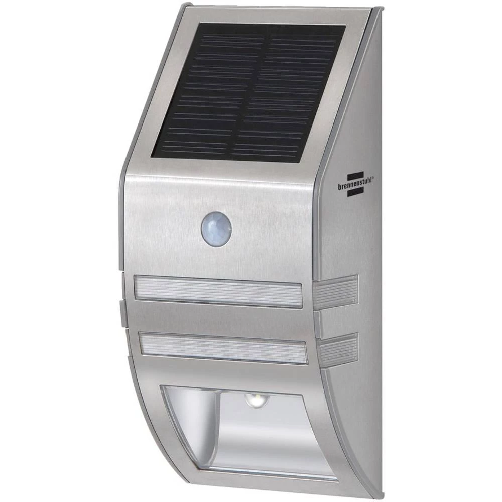 Vanjska solarna zidna lampa s detektorom pokreta Dnevno svjetlo-bijela Brennenstuhl 1170780 SOL WL-02007 Plemeniti čelik slika