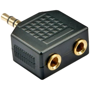 LINDY 35625  utičnica audio adapter [2x priključna doza za 3,5 mm banana utikač - 1x 3,5 mm banana utikač] crna slika