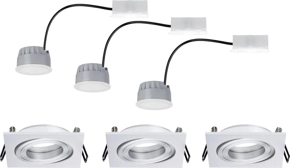 LED ugradbena svjetiljka 3-dijelni set 21 W topla bijela Paulmann Coin 93972 aluminij (četkani) slika