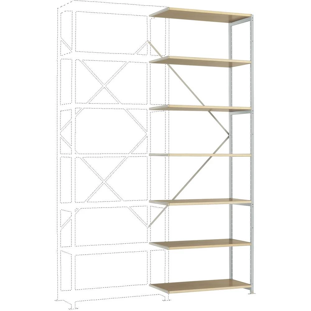 Dodatni modul regalne police (Š x V x d) 1000 x 3000 x 300 mm Drveni pod Manuflex RP1705.7035 slika