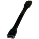 Roline USB-C kabel USB 4.0 USB-C® utikač, USB-C® utičnica 11.50 cm crna plosnati, PVC obloga 11029079