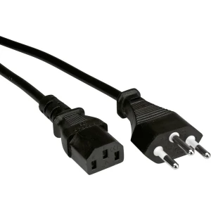 Value 19.99.1220 struja priključni kabel crna 1.80 m slika