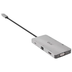 club3D CSV-1594 9 ulaza USB 3.1 gen. 1 hub s ugrađenim mrežnim priključkom, s ugrađenim čitačem sd kartica, sa USB-C utikačem srebrna slika