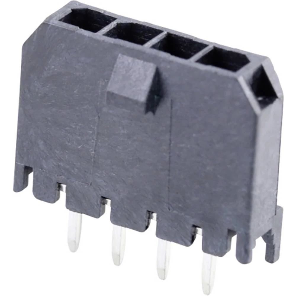 Molex 436500428 Micro-Fit 3.0 Vertical Header, 3.00mm Pitch, Single Row, 4 Circuits, with PCB Polarizing Peg, Gold, Glow- slika