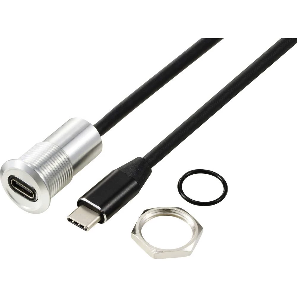 USB 3.1-C® utičnica/utikač 1 m kabel srebrna    TC-13376324 TRU COMPONENTS Sadržaj: 1 St. slika