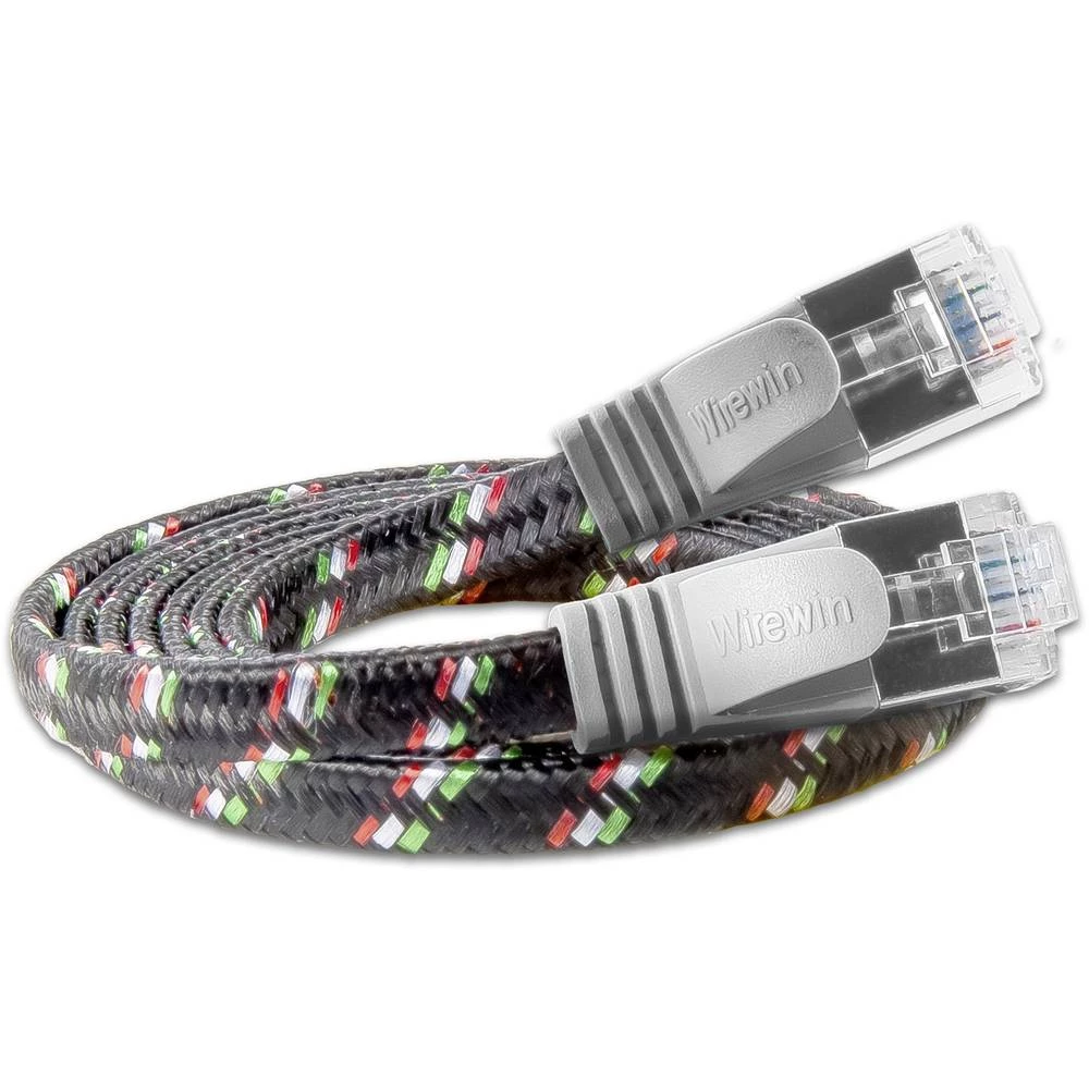LAN (RJ45) Mreža Priključni kabel CAT 6 U/FTP 5 m Siva plosnati Slim Wirewin slika
