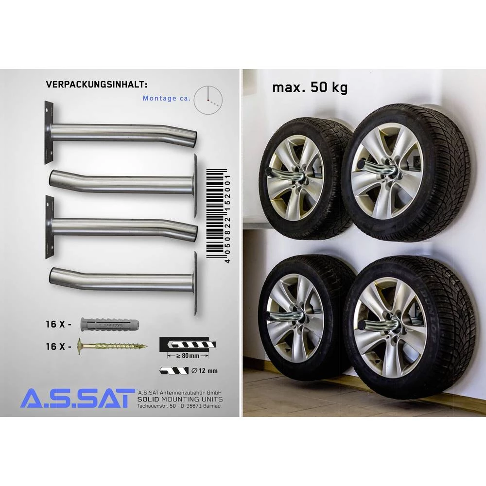 Zidni držač guma A.S. SAT 15200 (D x Š x V) 35 x 13 x 17 cm slika