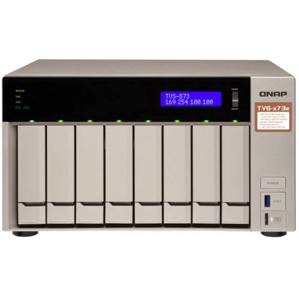 NAS-Server kućište QNAP TVS-873E-4G 8 Bay 2x utor M.2 slika