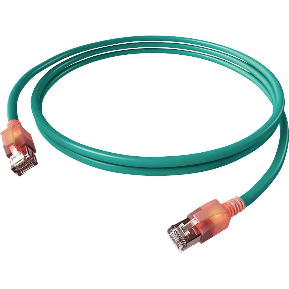 Easylan CS1OTADAD0020 RJ45 mrežni kabel, Patch kabel CAT 6a S/FTP 2 m tirkizna dvostruko zaštićen, bez halogena, vatrost slika