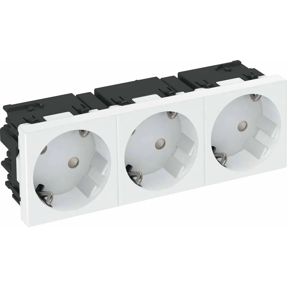 OBO Bettermann 6120502 Kabelske kanalice OBO Vertr utičnica 33 stupnja 3-puta zaštitni kontakt STD Bijela slika