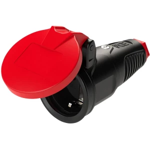 Spojka sa zaštitnim kontaktom Puna guma, Termoplast 250 V Crna, Crvena IP54 PCE 2522-sr slika
