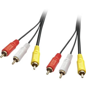 LINDY Composite Cinch AV priključni kabel [3x muški cinch konektor - 3x muški cinch konektor] 3.00 m crna slika