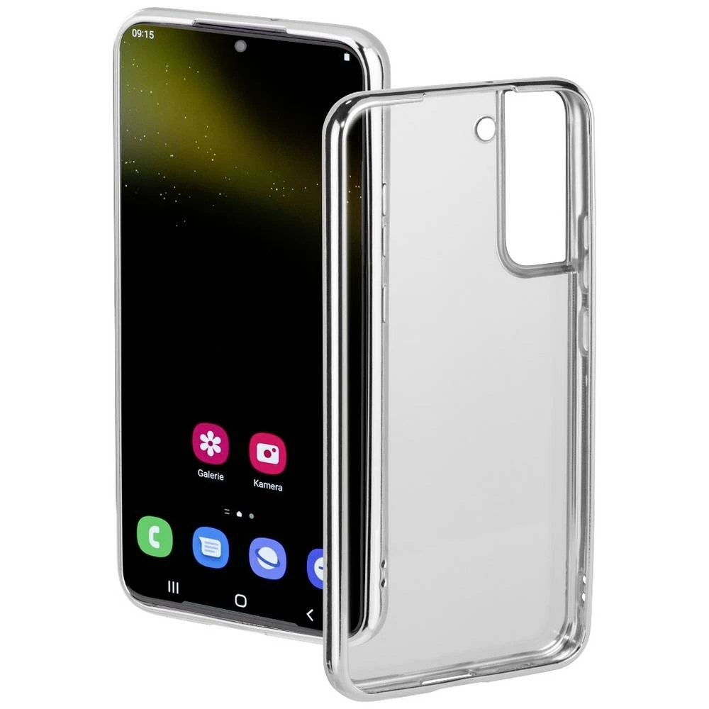 Hama Clear&Chrome stražnji poklopac za mobilni telefon Samsung Galaxy S22 5G srebrna (prozirna) slika