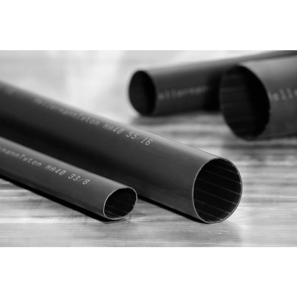 HellermannTyton 321-00100 Skupljajuća cijev s ljepilomi Crna 9 mm Stopa skupljanja:4:1 1 m slika