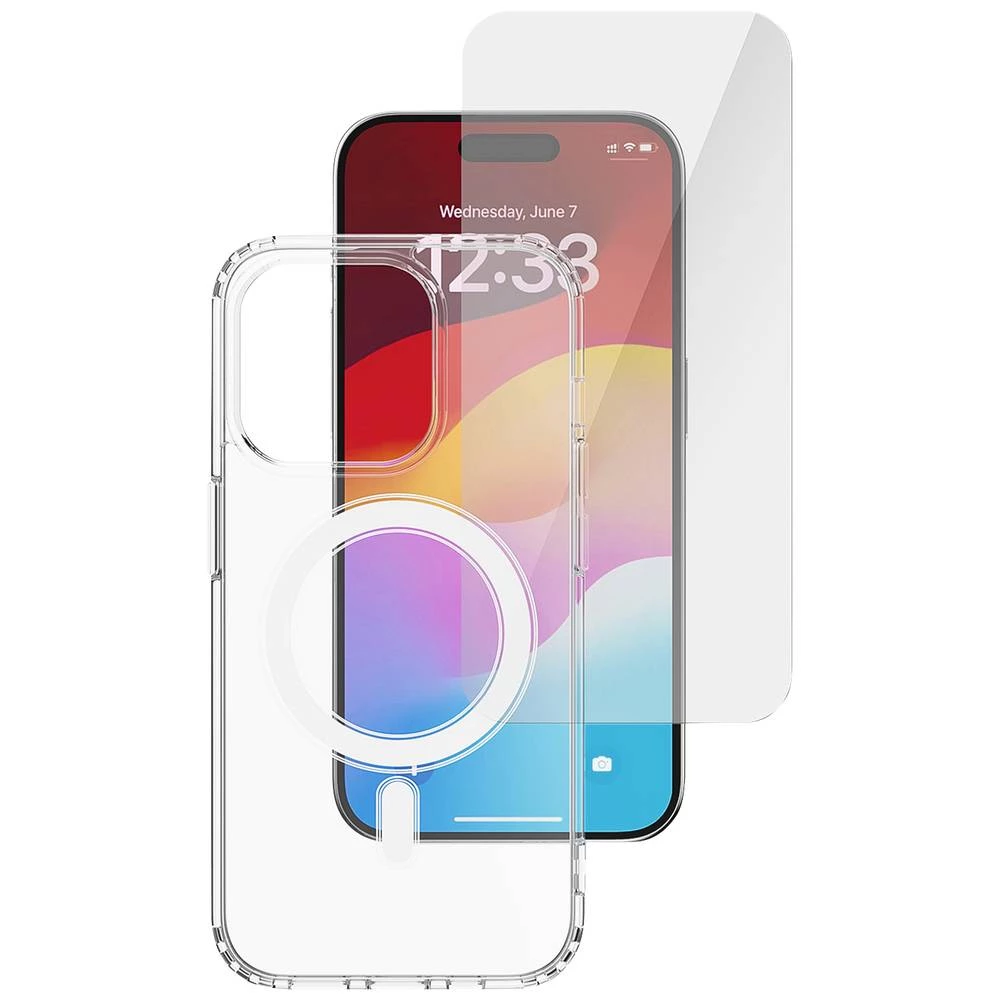 4Smarts 360° Protection Set stražnji poklopac za mobilni telefon Apple iPhone 15 Pro Max prozirna induktivno punjenje slika