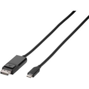 Vivanco USB 2.0 Priključni kabel [1x Muški konektor USB-C™ - 1x Muški konektor DisplayPort] 1.5 m Crna slika