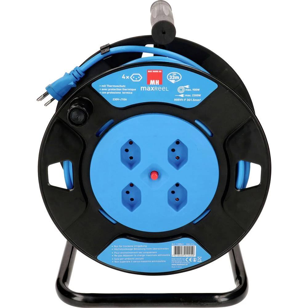 Max Hauri 138843 kabelski namatač 33.00 m plava boja slika