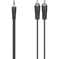 Hama 00205112 utičnica / Cinch audio priključni kabel [2x muški cinch konektor - 1x 3,5 mm banana utikač] 5 m crna slika
