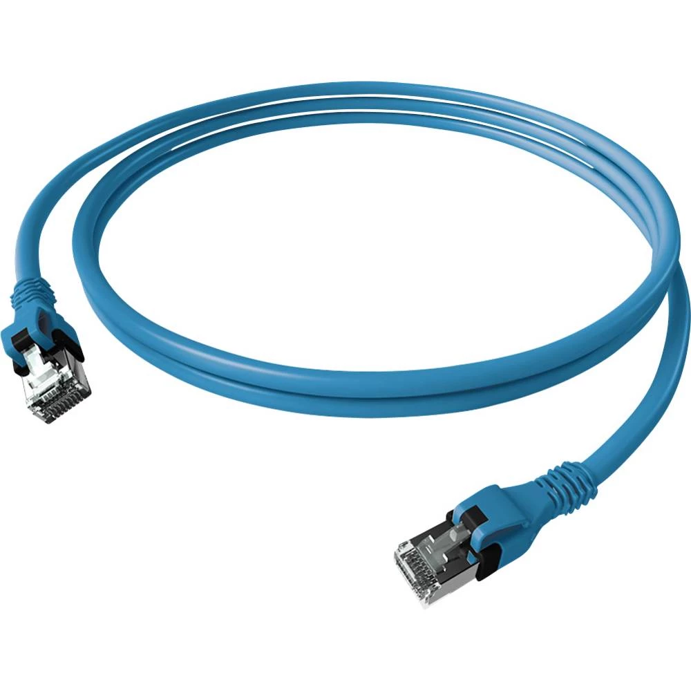 Easylan CPP1OBABAB0010 RJ45 mrežni kabel, Patch kabel CAT 6a S/FTP 1.00 m plava boja dvostruko zaštićen, bez halogena, v slika