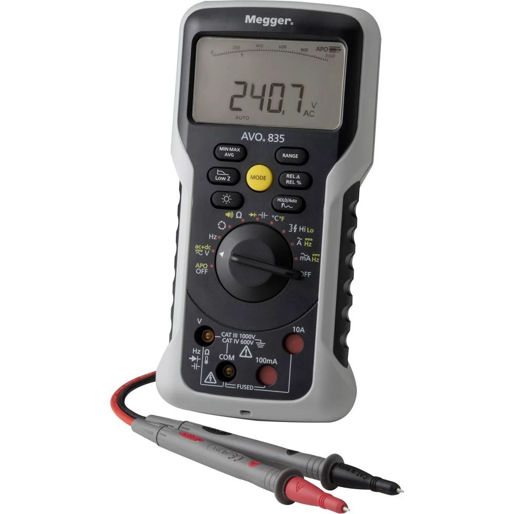 Ručni multimetar digitalni, analogni Megger AVO835 CAT III 1000 V, CAT IV 600 V Zaslon (brojevi): 10000 slika