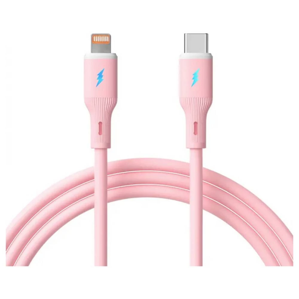 Akyga USB kabel USB-C® utikač, Apple Lightning utikač 1 m ružičasta AK-USB-71 slika