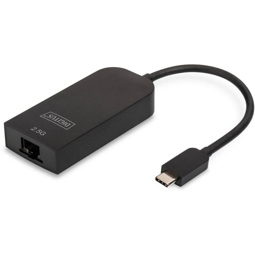 USB-C, Mreža Adapter [1x Muški konektor USB-C&trade; - 1x Ženski konektor RJ45] Crna uklj. utičnica RJ45, S USB Digitus slika