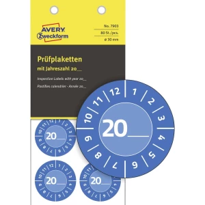 Avery-Zweckform 7903 inspekcijska naljepnica 20XX plava boja (Ø) 30 mm 30 mm 80 St. slika