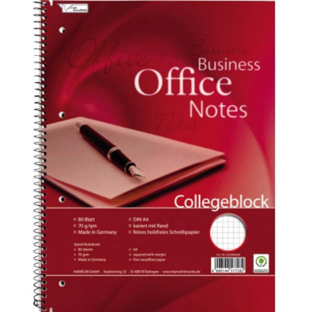 Blok za koledž 111106702 DIN A4 Kockasta s rubom Broj listova: 80 slika