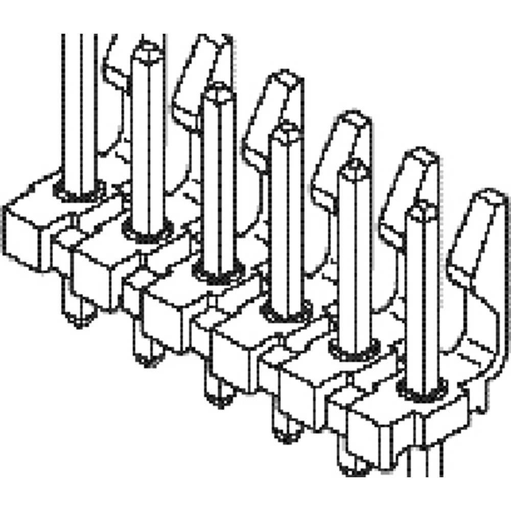 Molex ugradna standardna letva s muškim kontaktima    416713100 1 St.  Molex 416713100 KK 156 Header Assy FrLk Bkwy 05 ckt Tin slika