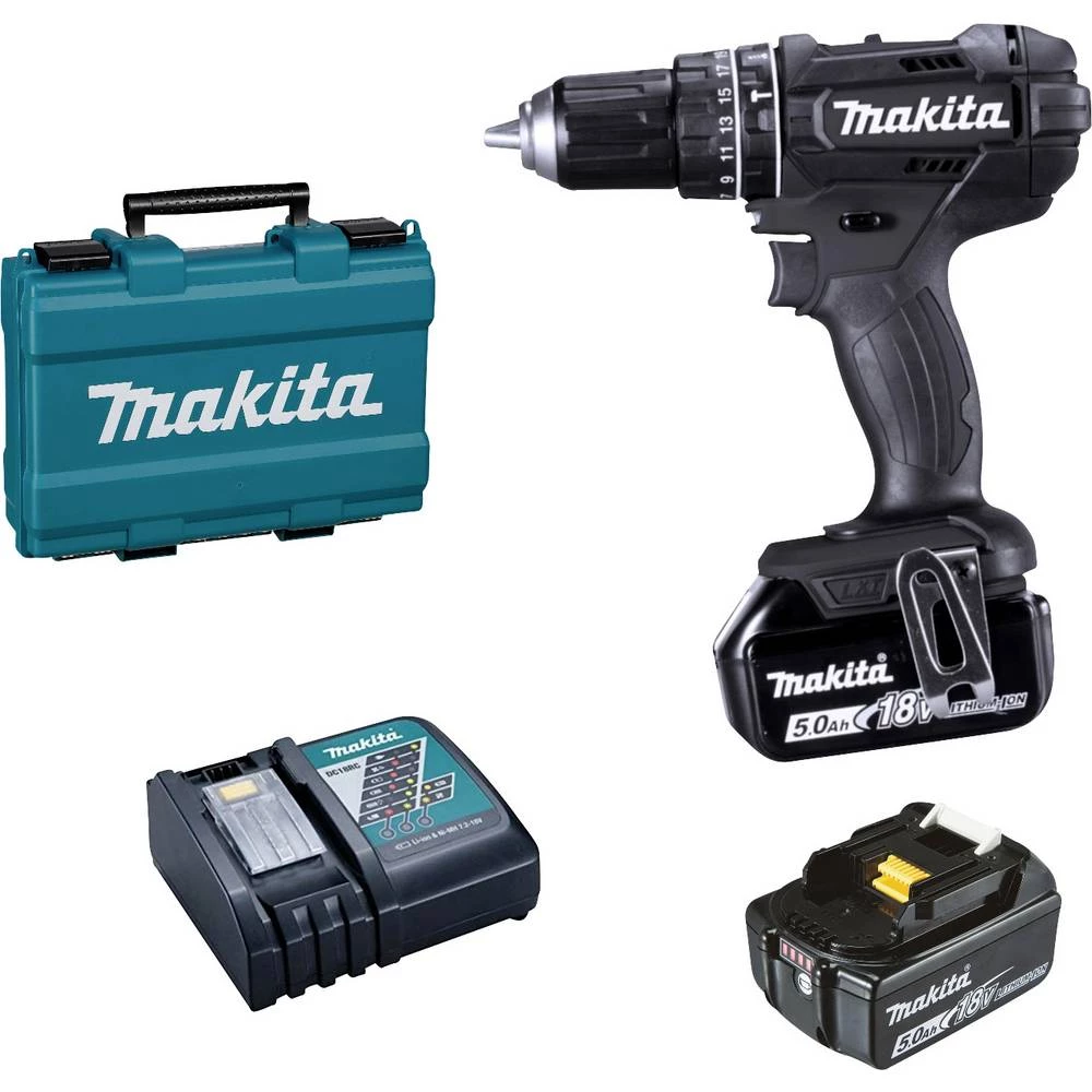 Makita DHP482RTEB akumulatorski čekić 18 V 5.0 Ah li-ion uklj. 2 akumulatora, uklj. kofer slika