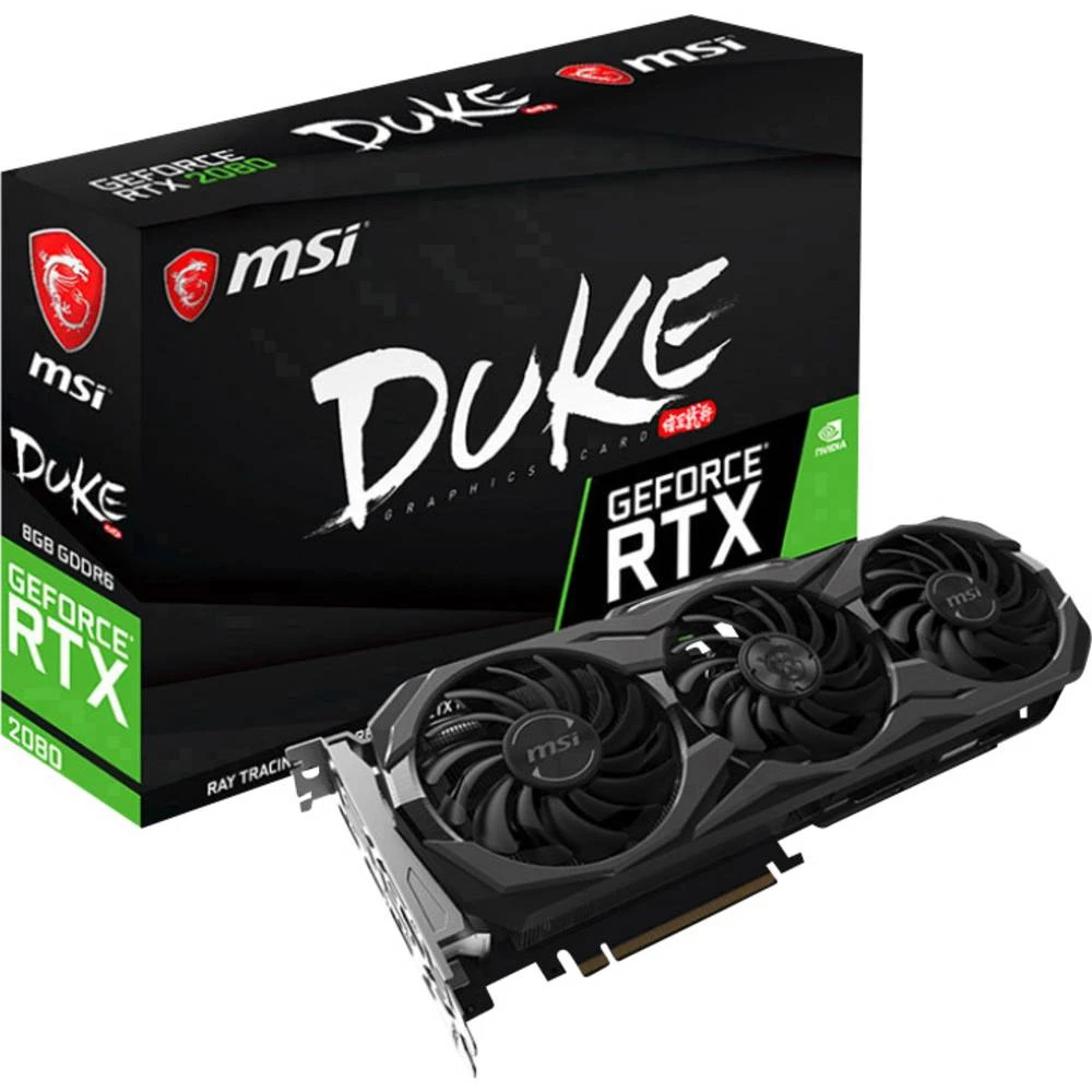 Grafička kartica MSI Gaming Nvidia GeForce RTX2080 Duke Overclocked 8 GB GDDR6-RAM PCIe x16 DisplayPort, HDMI&trade;, USB-C slika