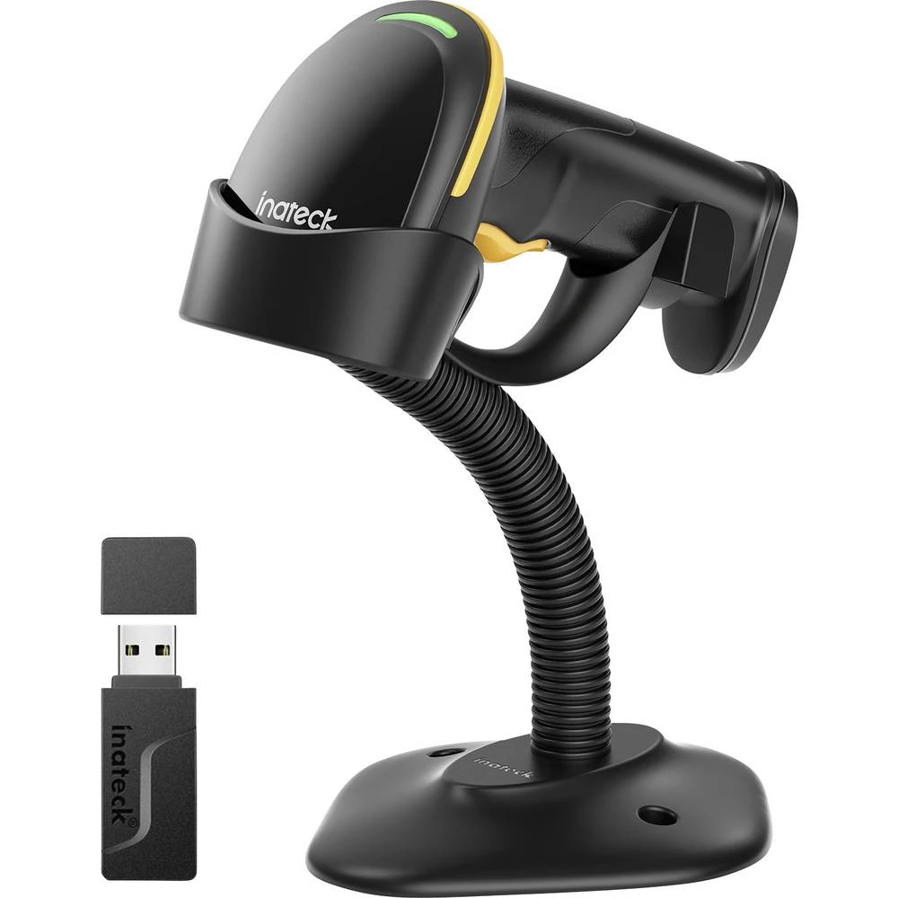 inateck bar kod skener Bluetooth 1D, 2D LED crna ručni skener s postoljem slika
