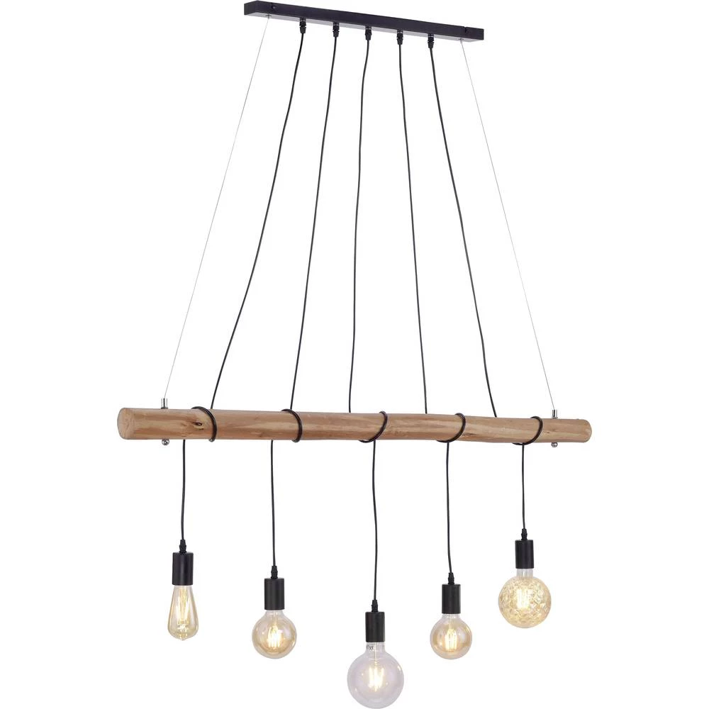 Viseća svjetiljka LED E27 300 W LeuchtenDirekt Damian 15515-18 Crna, Drvo slika