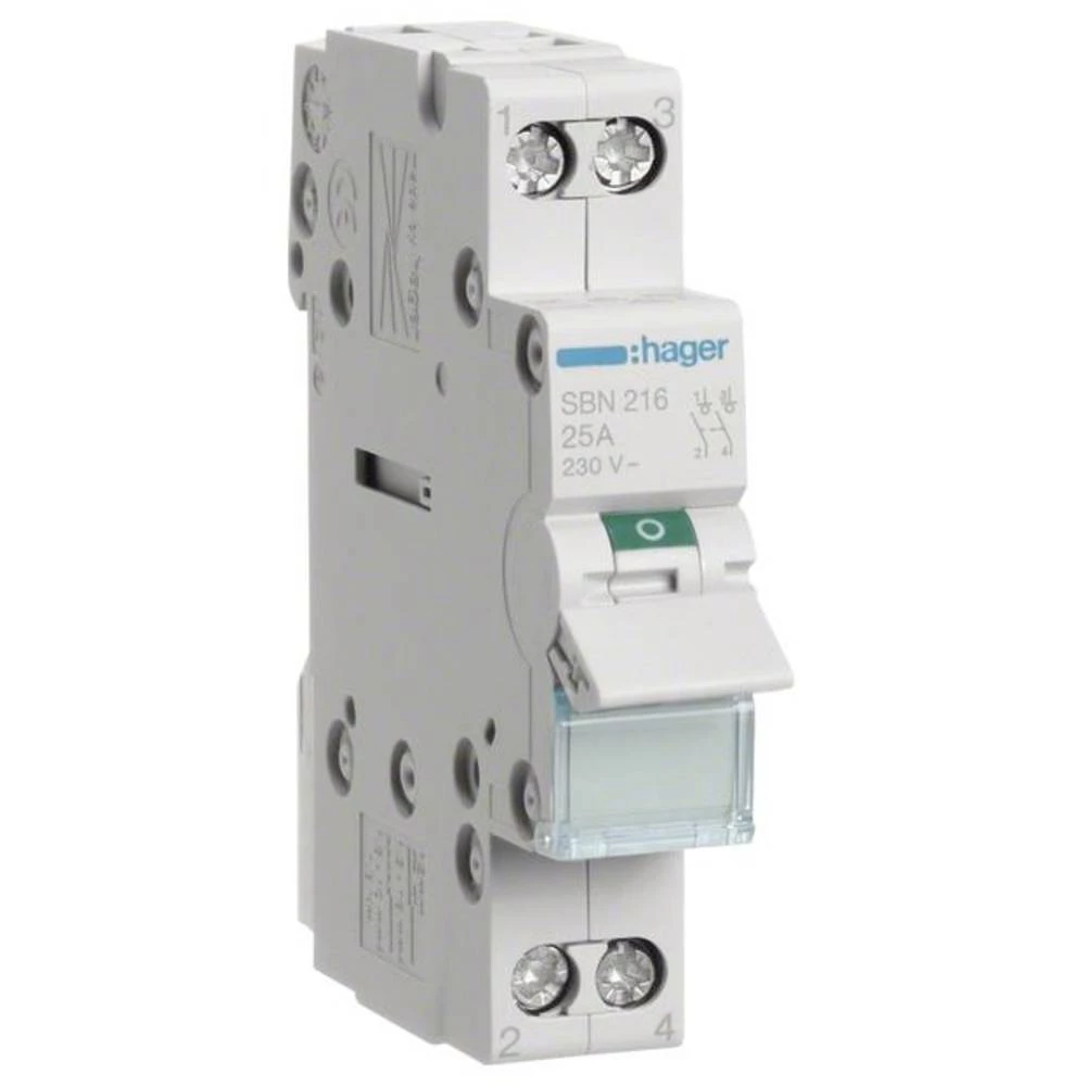 isključni prekidač 2-polni 16 A 2 zatvarač 230 V Hager SBN216 slika