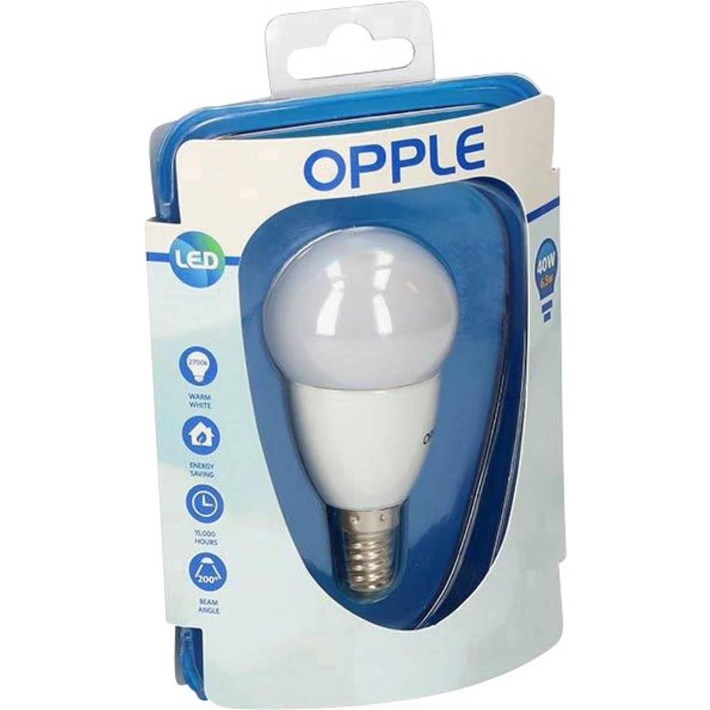 Opple 695671262800 LED Energetska učink. A (A++ - E) E14 oblik kapi 6.5 W = 40 W toplo bijela (Ø x D) 50 mm x 95 mm 1 S slika