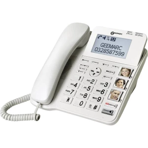 Geemarc CL595 telefon s kabelom za seniore responder, handsfree, optički signal tijekom primanja poziva, za kompatibilna slušna slika