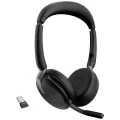 Jabra Evolve2 65 Flex Link380a MS računalo On Ear Headset Bluetooth® stereo crna poništavanje buke slušalice s mikrofonom, utišavanje mikrofona, kontrola glasnoće, indukcija, sklopive slika