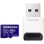 Samsung PRO Plus sdxc kartica 512 GB Class 10, Class 10 UHS-I, UHS-I, v30 Video Speed Class 4K video podrška, a2 standard , uklj. USB čitač kartica, otporan na udarce