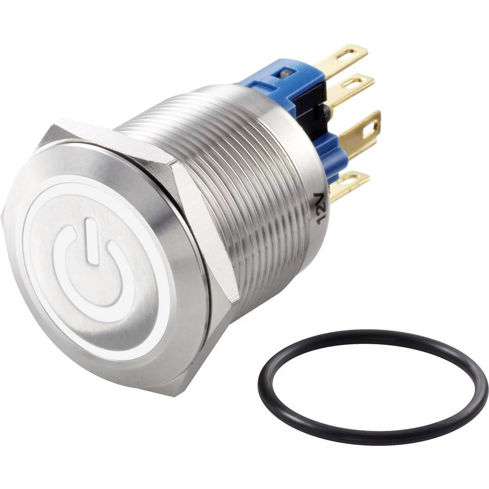 TRU COMPONENTS TC-GQ22-11ET/W/12V/S Tlačni prekidač sa zaštitom od vandalizma 250 V/AC 3 A 1 x OFF/(ON) IP65 vraća se u izsprije slika