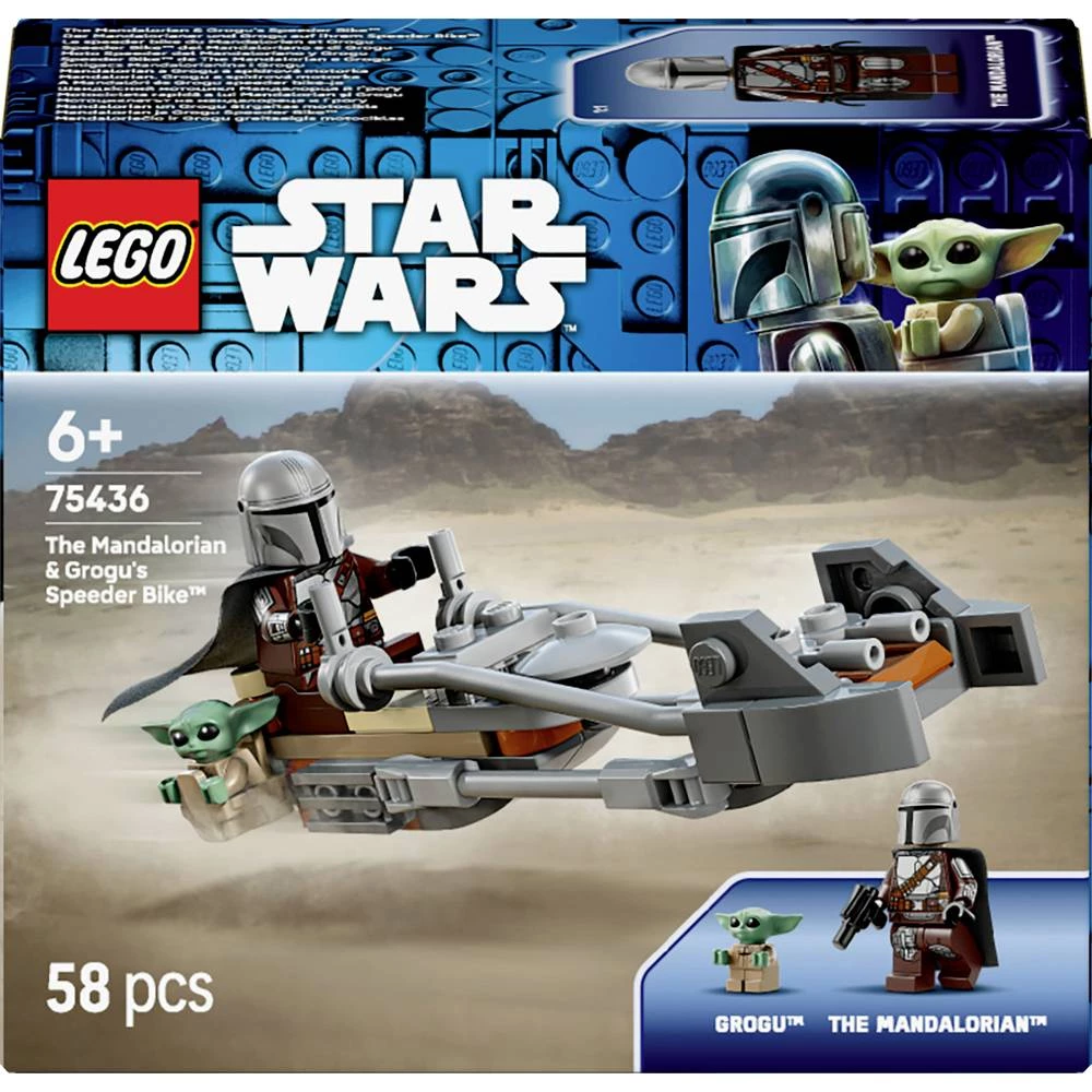 75436 LEGO® STAR WARS™ Mandalorijan i Grogu na svom Speeder Bike™ (75436) slika