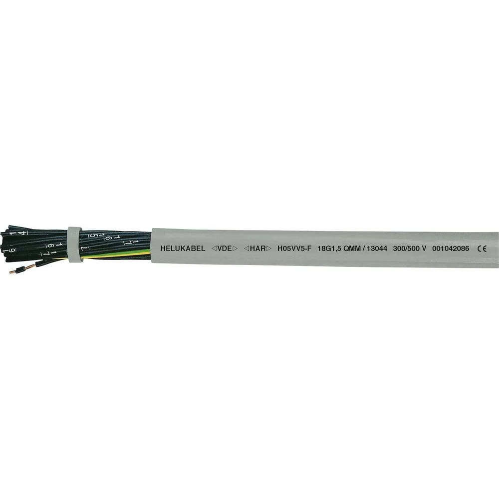 Helukabel H05VV5-F kontrolni vod 2 x 0.50 mm² siva 13122-500 500 m slika