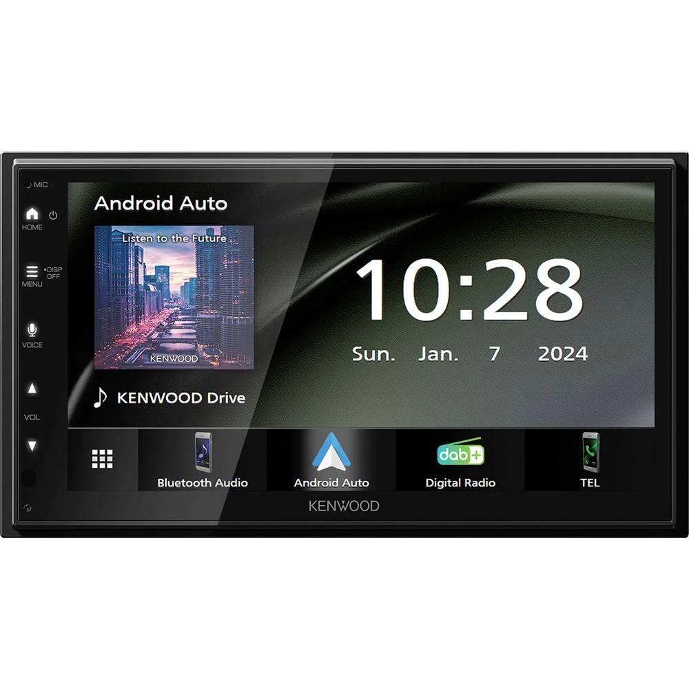 Kenwood dvostruki DIN multimetijski player Android Auto™, Apple CarPlay, priključak za stražnje kamere, DAB + tuner, Blu slika