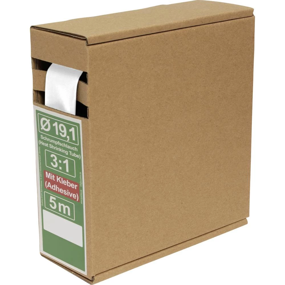 Quadrios 25CA493 skupljajuća cijev s ljepilomi bijela 19.1 mm 6.4 mm Stopa skupljanja:3:1 5 m slika