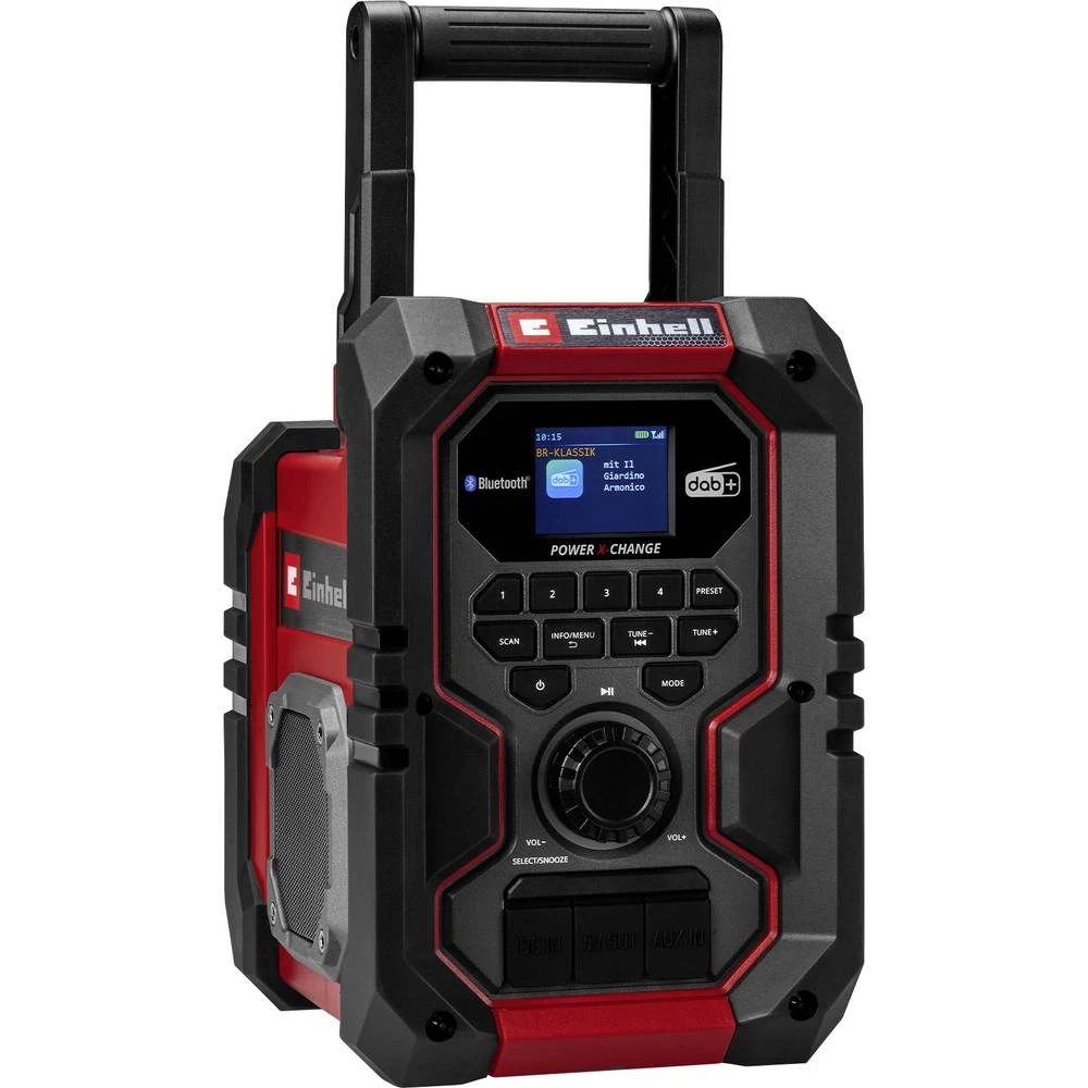 Einhell TE-CR 18 Li akumulatorski radio DAB+ (1012), FM Bluetooth®, AUX, USB crvena/crna slika