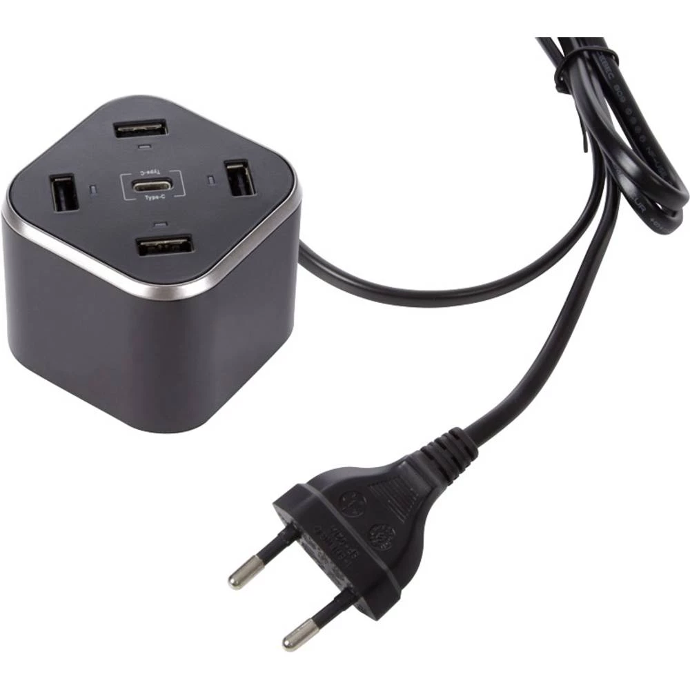 Velleman PSSEUSB34 PSSEUSB34 USB stanica za punjenje Utičnica Izlazna struja maks. 8400 mA 5 x USB, Ženski konektor USB-C&trade; slika