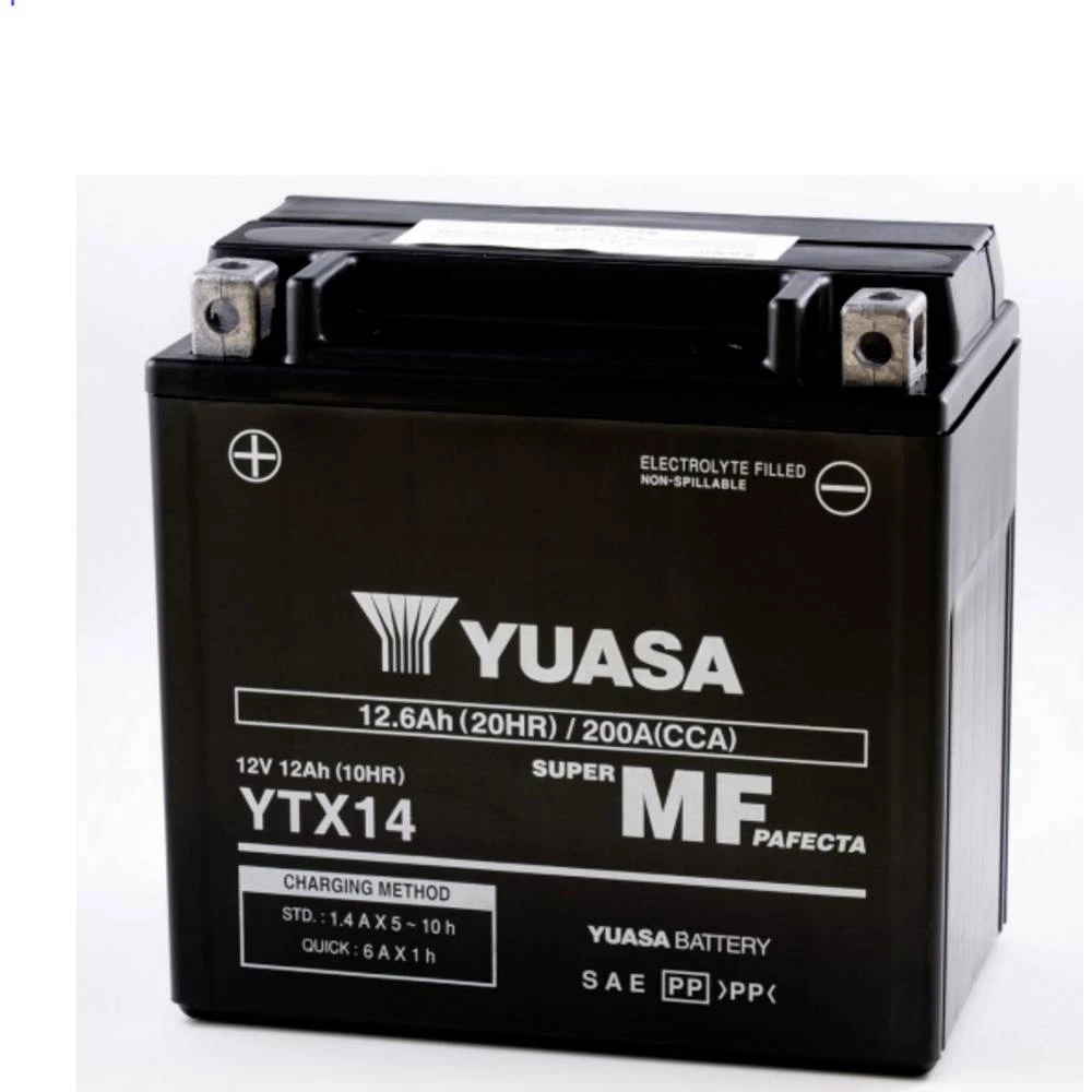 Yuasa YTX14 baterije za motor 12 V 12 Ah slika