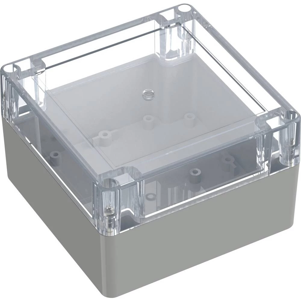 TRU COMPONENTS 6U07121208437 TC-13865116 industrijsko kućište 119.9 x 119.9 x 75 ABS, polikarbonat svijetlosiva, prozirn slika