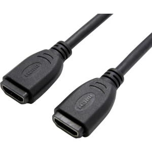 Value HDMI priključni kabel 0.20 m 12.99.3123 crna [1x ženski konektor HDMI - 1x ženski konektor HDMI] slika