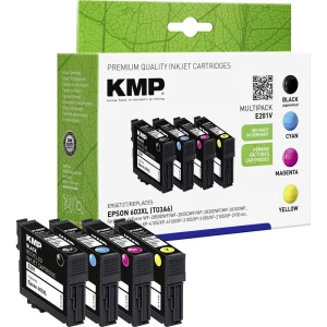 KMP kombinirano pakiranje tinte zamijenjen Epson Epson 603XL (C13T03A14010, C13T03A34010, C13T03A44010), Epson (C13T03A24020) kompatibilan kombinirano pakiranje crn, cijan, magenta, žuta E201 slika