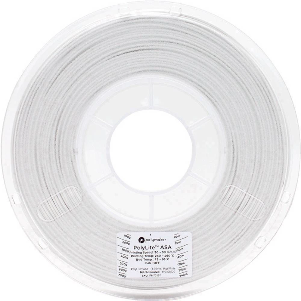 3D pisač filament Polymaker PolyLite&trade; 70199 ASA 2.85 mm Bijela 1 kg slika